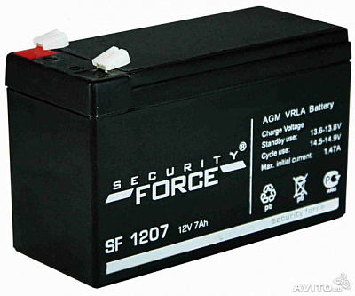 Аккумулятор бытовой Security Force 1207 12Вт 7Ач уп