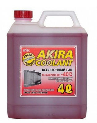 Антифриз всесезонный Akira Coolant -40 4 л (красн.)