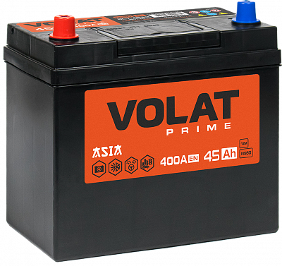 Аккумулятор Volat Prime 40Ач 300А 12V обратная полярность Азия BEL размер 187*127*225