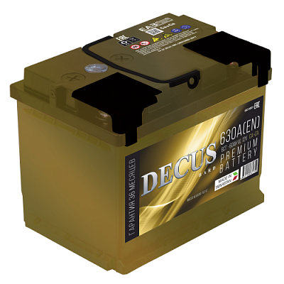 Аккумулятор DECUS 60Ач 630А 12V прямая полярность Евро Конус