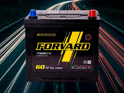 Батарея аккумуляторная 60Ач 510А 12V оп Азия-FORVARD ASIA TR-239*179*225